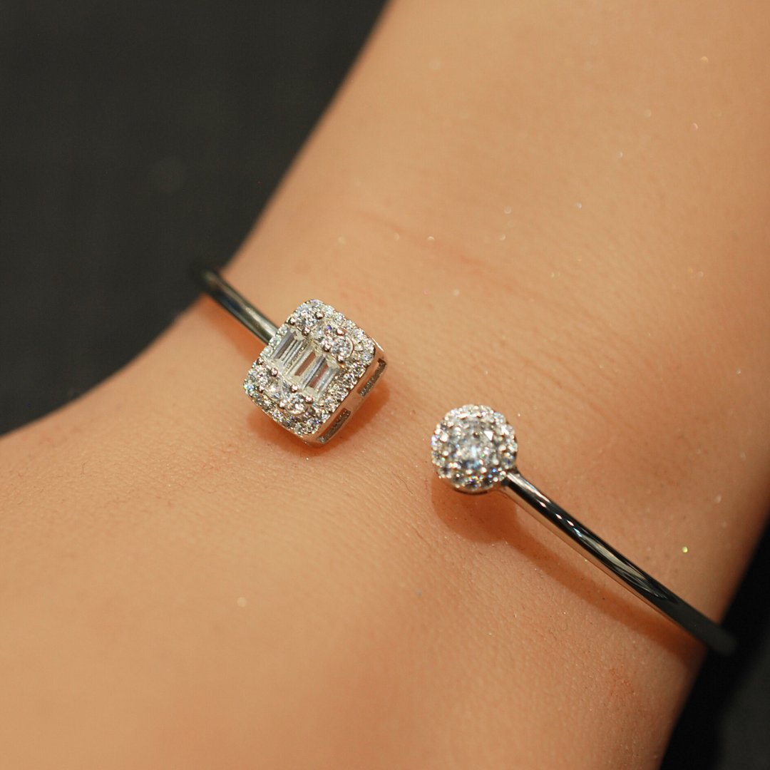 Silver cz bangle