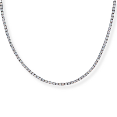 Silver cz Tennis necklace