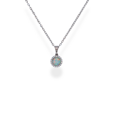 9ct gold opal necklace