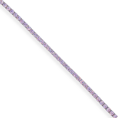 Silver Pink cz tennis bracelet