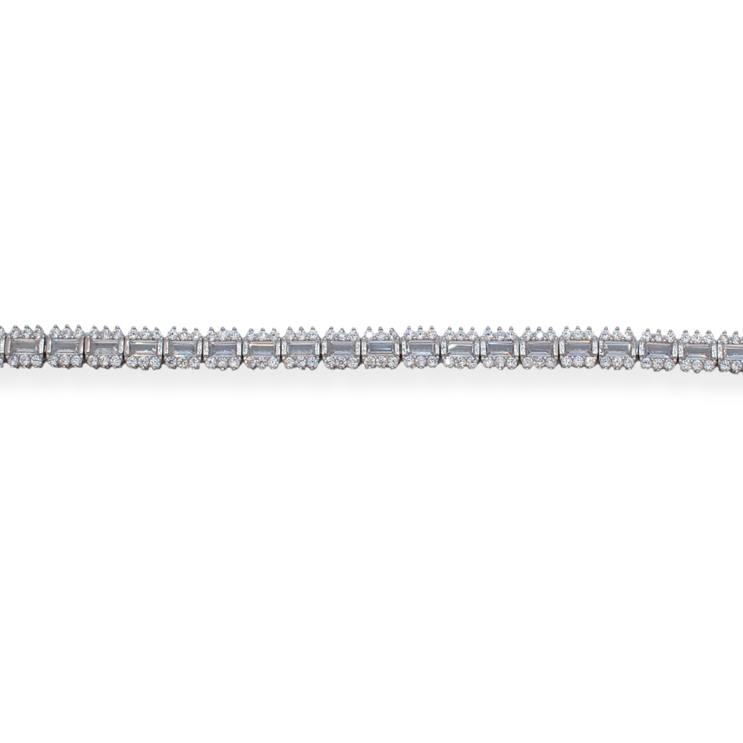 Silver cz tennis bracelet