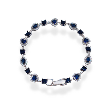 Silver blue cz tennis bracelet