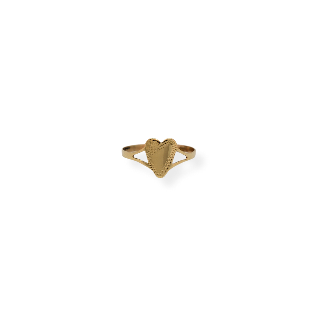 9ct gold heart signet ring