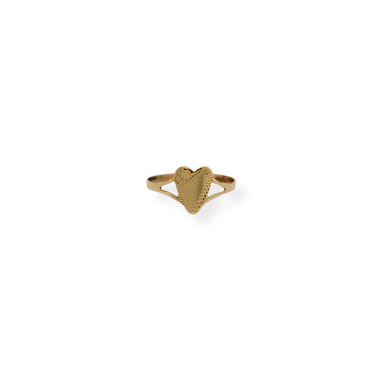 9ct gold heart signet ring