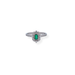 Silver green cz ring