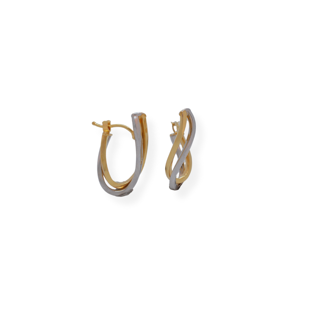 9ct 2/tone gold earrings