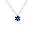 Silver blue cz necklace