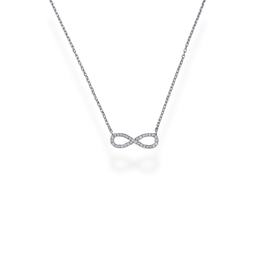 Silver cz infinity necklace