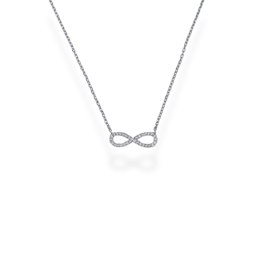 Silver cz infinity necklace