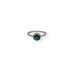 Silver green cz ring