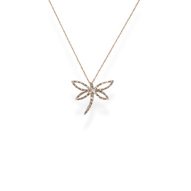 9ct gold dragonfly pendant necklace