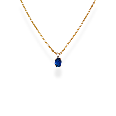 9ct gold blue pendant necklace