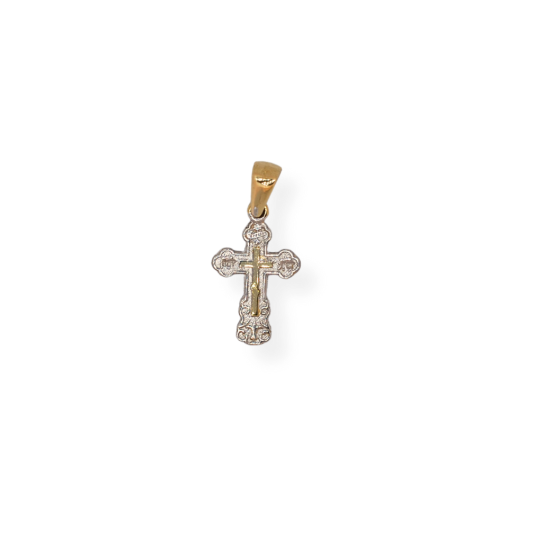 9ct 2/tone gold cross