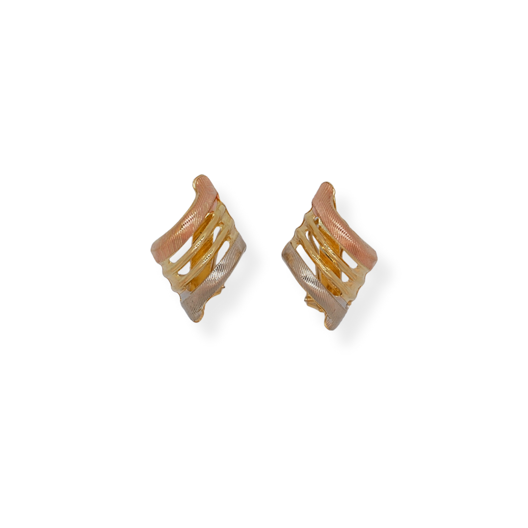 18ct 3/tone gold earrings