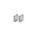 Silver cz square earrings