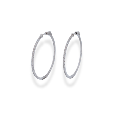 Silver cz hoop earrings