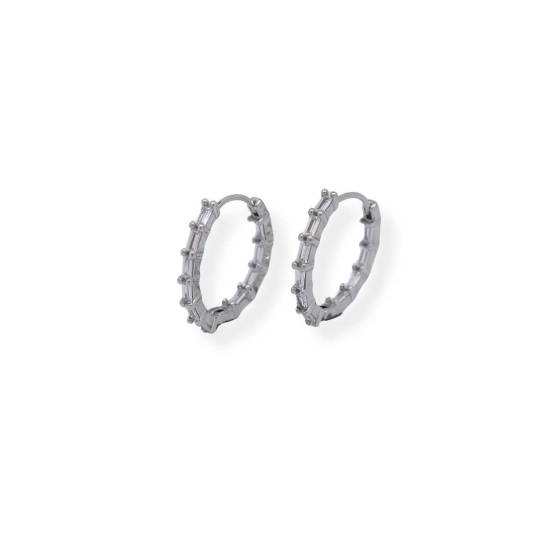 Silver cz earrings