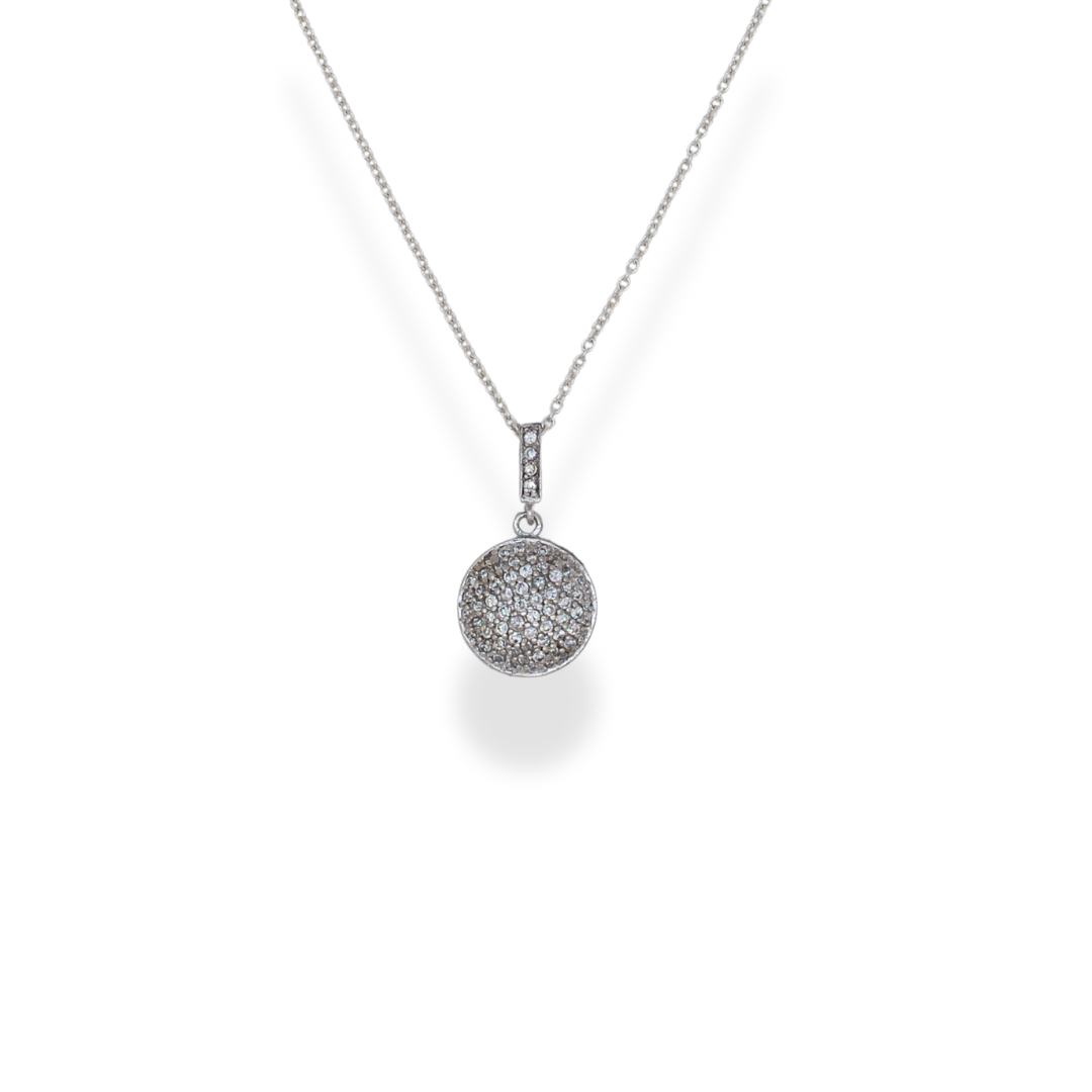 Silver cz pendant necklace