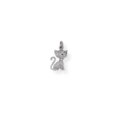 Silver cat charm