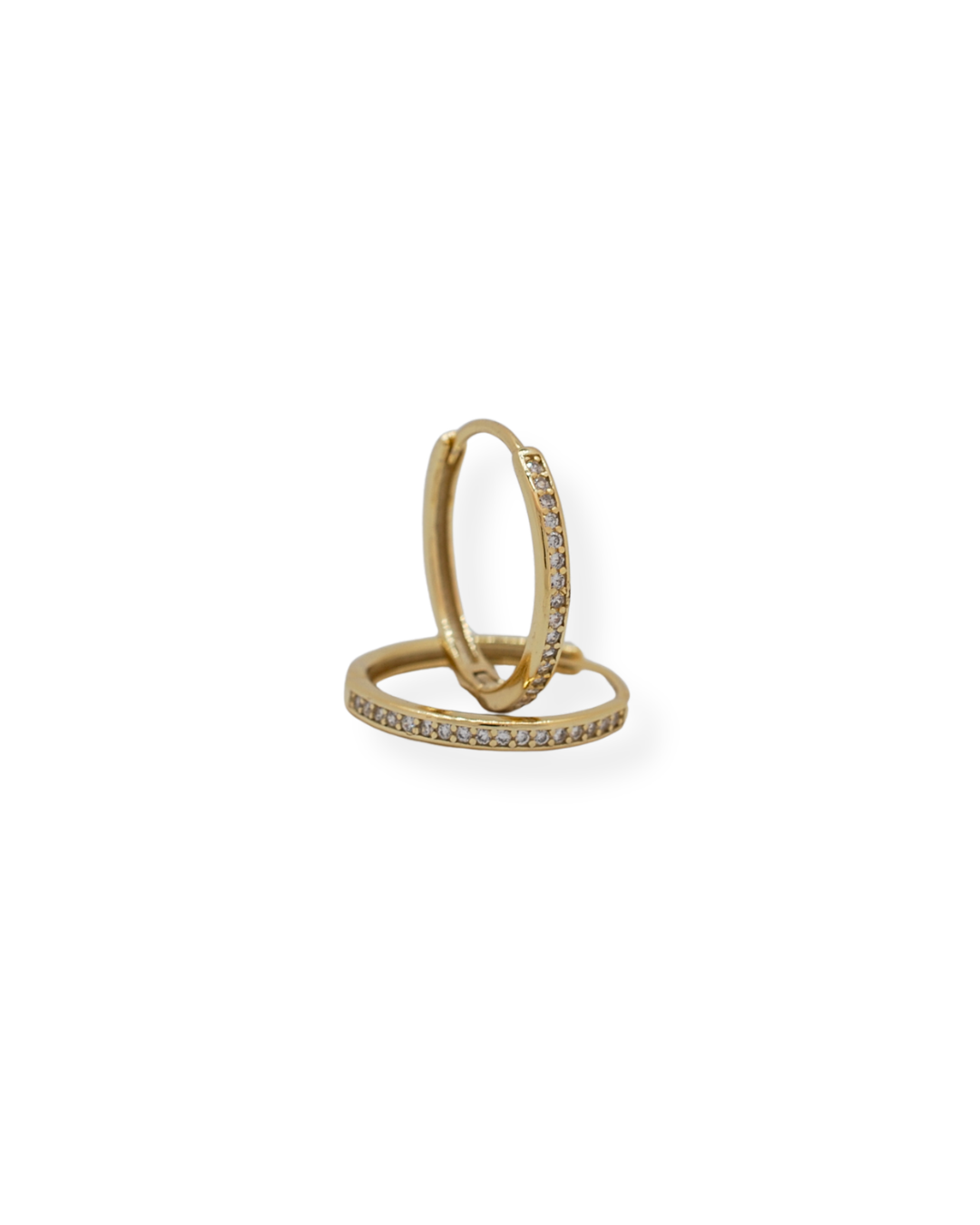 Silver gold plated cz earring