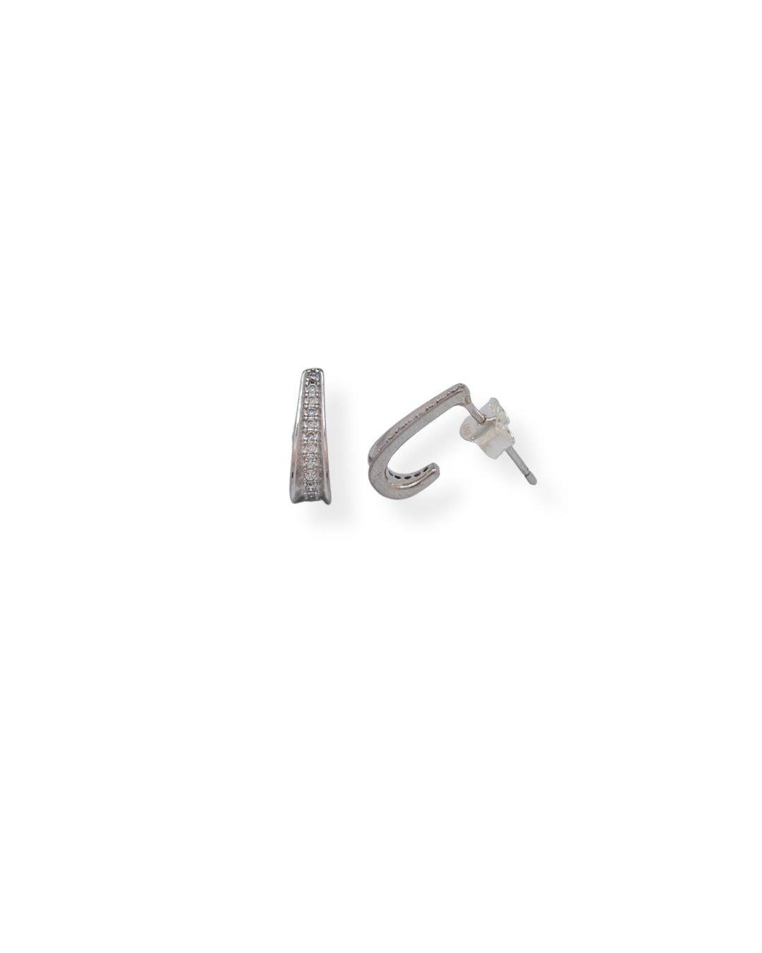 Silver cz cuff earrings