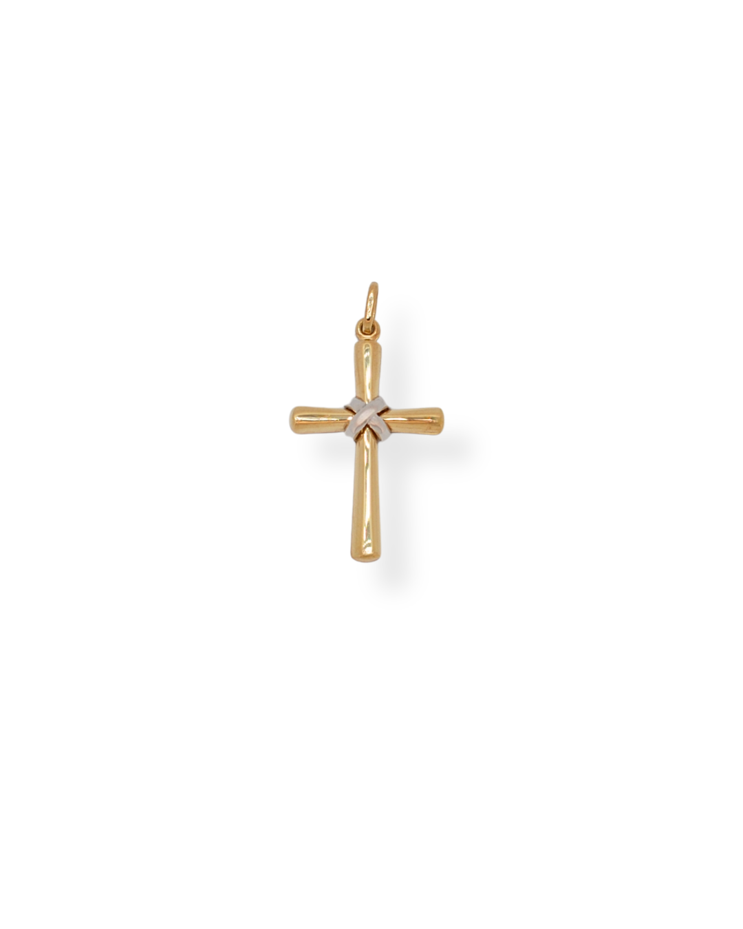 9ct 2/tone gold cross