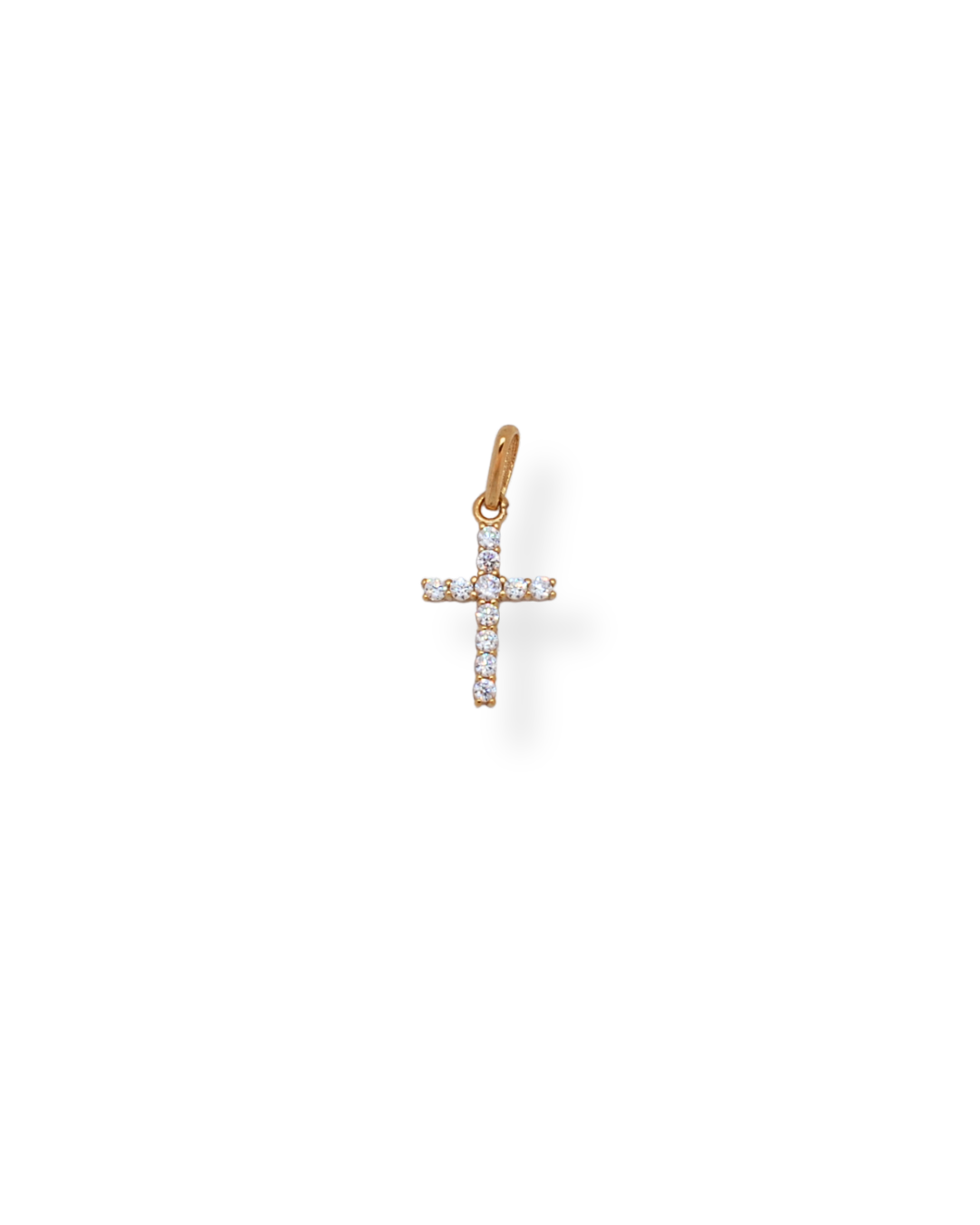 9ct gold cz small cross