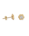 9ct gold cz flower stud earrings