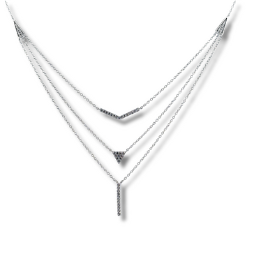silver cz necklace