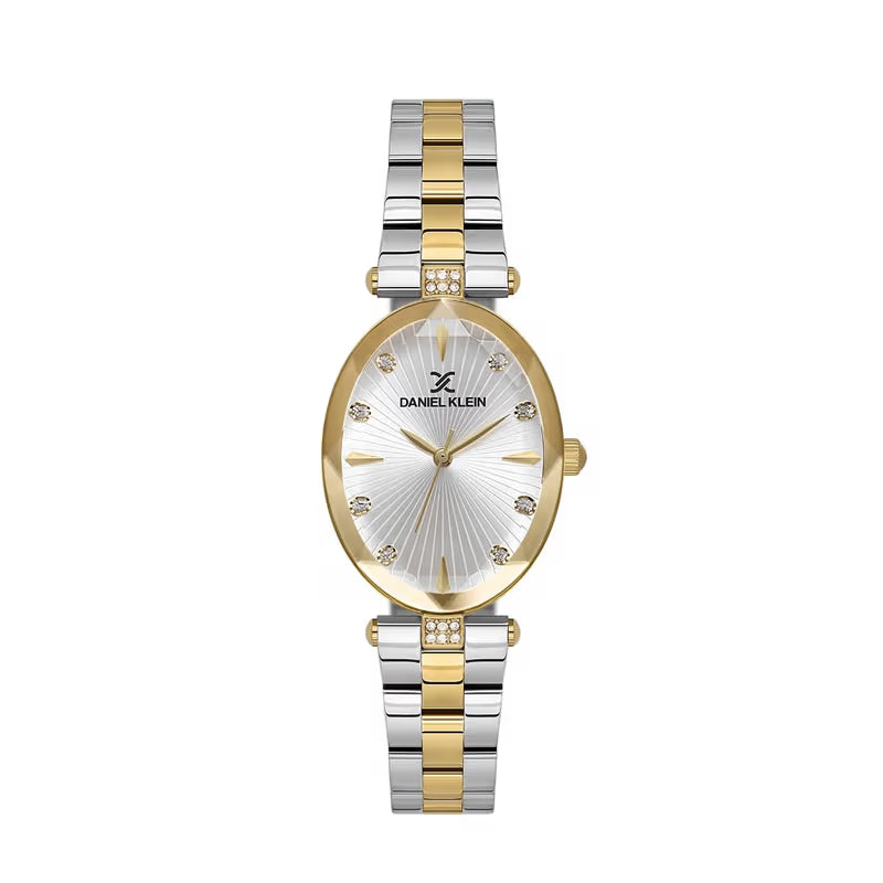 Daniel Klein Two-Tone Silver Dial Watch for Women DK.1.13954-3