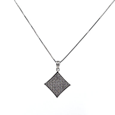 silver cz necklace