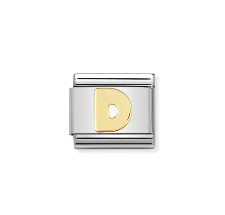 Yellow gold Letter D