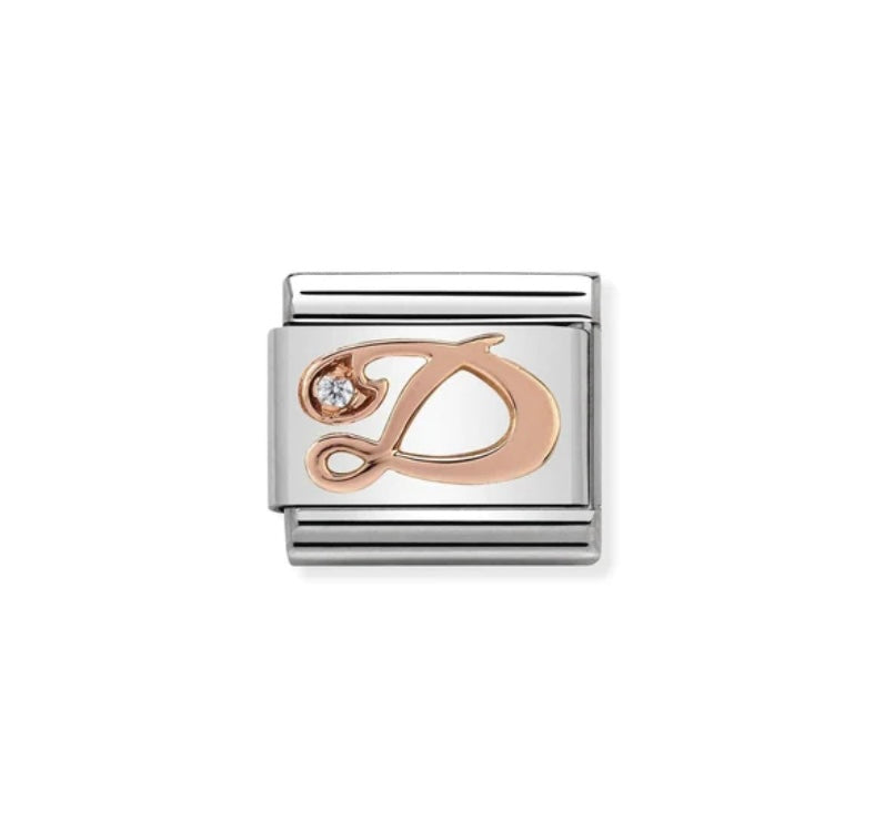 Rose gold Letter D