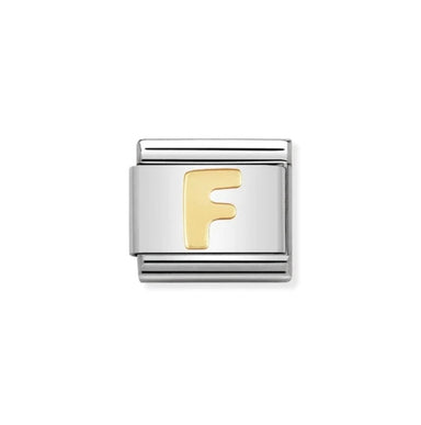 Yellow gold Letter F