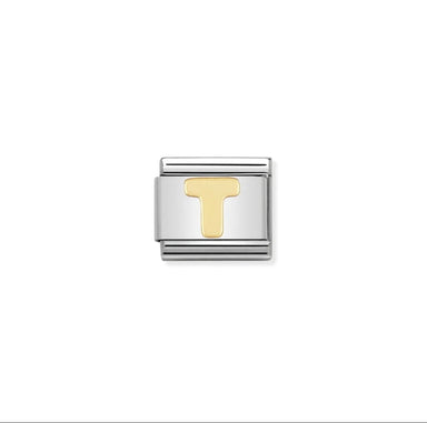 Yellow gold Letter T